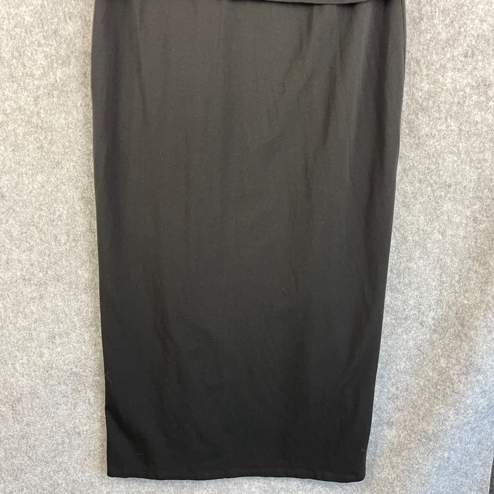 Theory Layered Midi Dress Womens Large Black Modal Blend Minimal Quiet Luxury - Picture 15 of 16